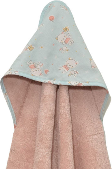 Baby Oliver Βρεφική Κάπα-Μπουρνούζι με Κουκούλα 75x75εκ.