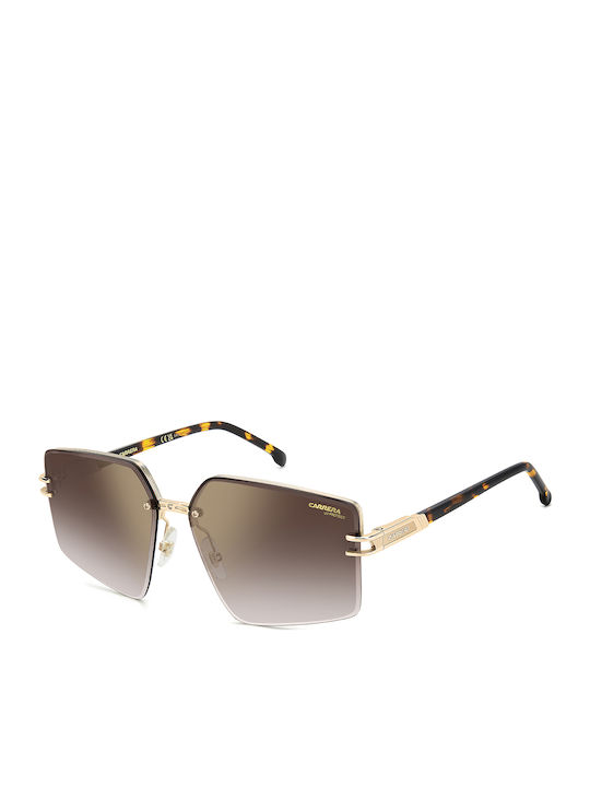 Carrera Women's Sunglasses with Gold Metallic Frame and Grey Gradient Lenses 1074 S 06J YK