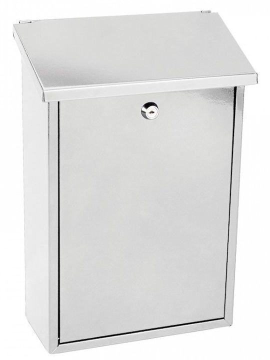 ERGOhome Simple Outdoor Mailbox Metallic in White Color 25x10x40cm