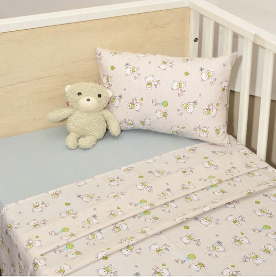 Baby Oliver Baby Sheets Set Cradle Cotton Multicolored 80x100cm 2pcs