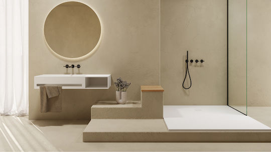Zen-On An der Wand montiert Wandhängendes / Aufgesetztes Waschbecken Porzellan mit Wasserhahn 87x46x20cm White