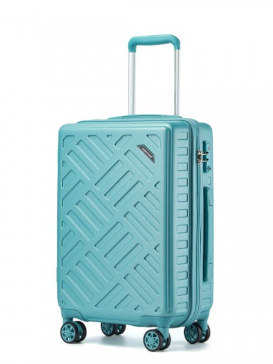 Miss Lulu Cabin Hard Suitcase Blue with 4 Wheels Height 55cm