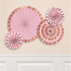 Set of Rose Gold Paper Fans 4 Pcs