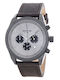 3Guys Men's Watch 45mm Chronograph Battery with Brown Leather Strap