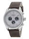 3Guys Men's Watch 45mm Chronograph Battery with Brown Leather Strap
