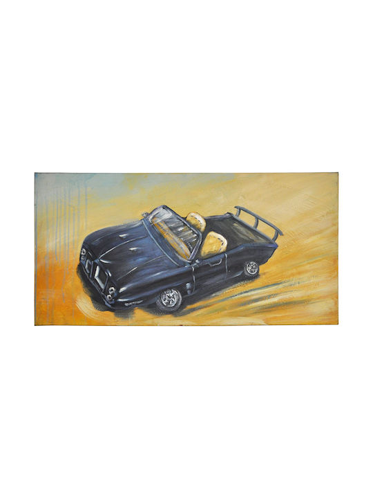 Leinwandgemälde Blau-Beige Auto 100x50cm Sinialo 35-98-llyj50