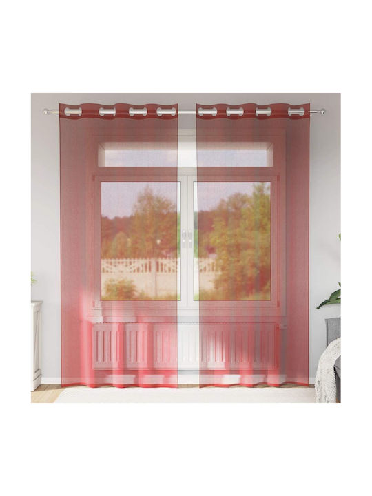 vidaXL Set Vorhänge mit Grommets Voile Rote 140...
