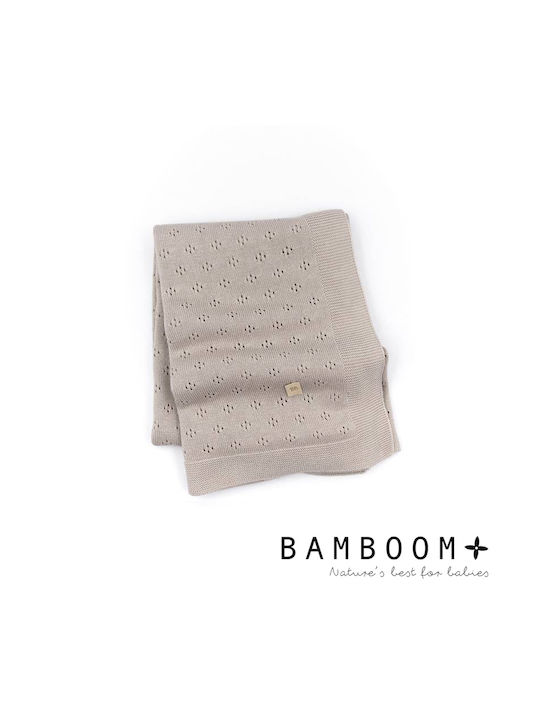 Bamboom Blanket Nursery Swaddling Blankets Knitted Beige 75x100cm