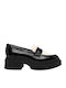Patent Leather Women's Moccasins in Black Color