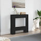 vidaXL Metallic Fireplace Screen with Panels 82x18x81cm Black
