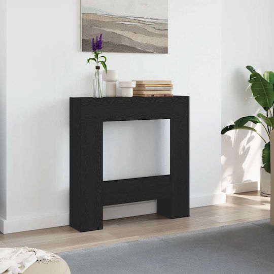 vidaXL Metallic Fireplace Screen with Panels 82x18x81cm Black