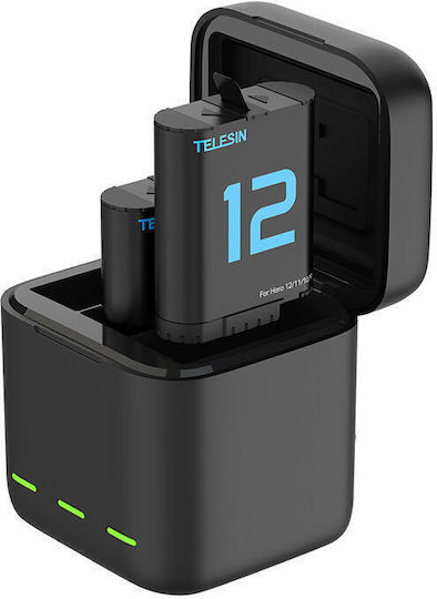 Telesin Dual Battery Charger Gopro Hero 12 11 10 9