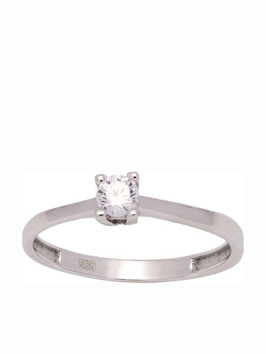 Tasoulis Schmuckkollektion Einzelner Stein aus Weißgold 14K Tasoulis Schmuckkollektion Einzelner Stein aus Weißgold 14K