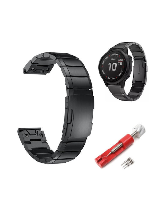 Каишка Неръждаема стомана Черен (Fenix 5 / 5 Plus / 6 / 6 Pro / 7 / 7 Pro / 8 (47mm))