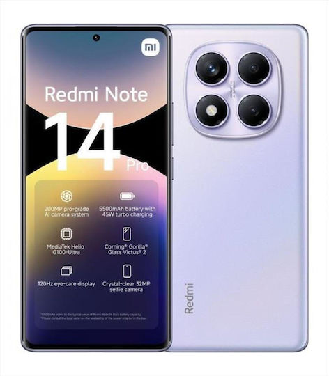 Xiaomi Redmi Note 14 Pro 4G Dual SIM (8GB/256GB) Aurora Purple