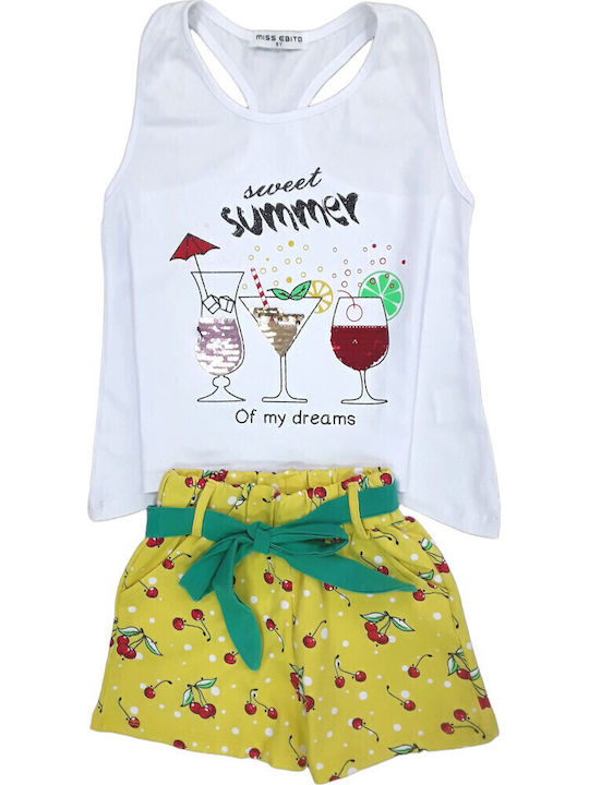 Evita Kids Clothing Set with Shorts Yellow 2 Pieces