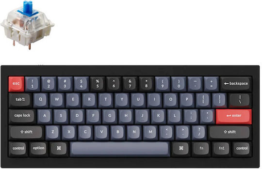 Keychron Q4 Q4-M2 Gaming Mechanical Keyboard with Gateron G-Pro Blue Switches and RGB Lighting English US Carbon Black