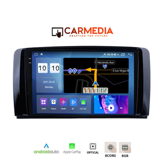 Carmedia Ηχοσύστημα Αυτοκινήτου για Mercedes-Benz R-Class 2006-2015 (Bluetooth/USB/AUX/WiFi/GPS/Apple-Carplay/Android-Auto) με Οθόνη Αφής 9.5"