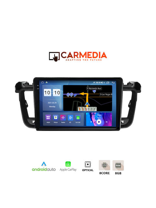 Carmedia Auto-Audiosystem für Peugeot 508 2010-2015 (Bluetooth/USB/AUX/WiFi/GPS/Apple-Carplay/Android-Auto) mit Touchscreen 9.5"