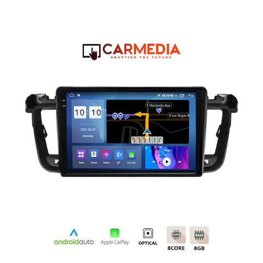 Carmedia Ηχοσύστημα Αυτοκινήτου για Peugeot 508 2010-2015 (Bluetooth/USB/AUX/WiFi/GPS/Apple-Carplay/Android-Auto) με Οθόνη Αφής 9.5"