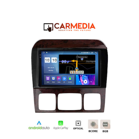 Carmedia Ηχοσύστημα Αυτοκινήτου για Mercedes-Benz S Class 1998-2005 (Bluetooth/USB/AUX/WiFi/GPS/Apple-Carplay/Android-Auto) με Οθόνη Αφής 9.5"