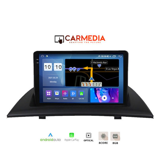 Carmedia Ηχοσύστημα Αυτοκινήτου για BMW X3 (E83) 2003-2010 (Bluetooth/USB/AUX/WiFi/GPS/Apple-Carplay/Android-Auto) με Οθόνη Αφής 9.5"