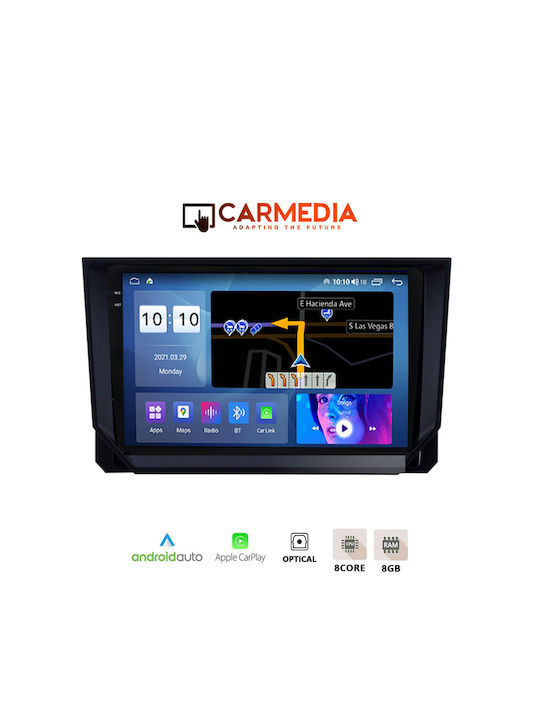 Carmedia Ηχοσύστημα Αυτοκινήτου για Seat Arona 2018 (Bluetooth/USB/AUX/WiFi/GPS/Apple-Carplay/Android-Auto) με Οθόνη Αφής 9.5"