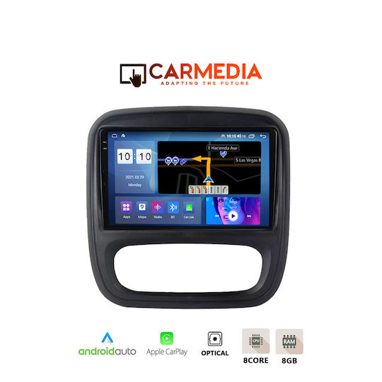 Carmedia Car Audio System for Opel Vivaro Fiat Talento Renault Trafic Nissan NV300 2014 (Bluetooth/USB/AUX/WiFi/GPS/Apple-Carplay/Android-Auto) with Touch Screen 9.5"