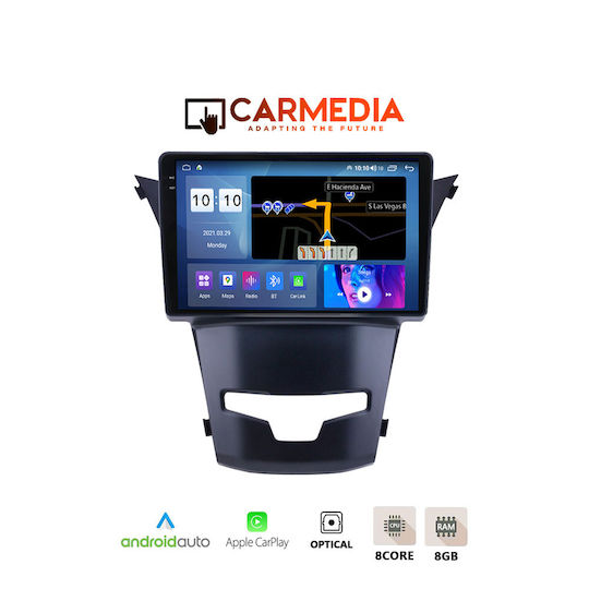 Carmedia Car Audio System for Ssangyong Korando 2014 (Bluetooth/USB/AUX/WiFi/GPS/Apple-Carplay/Android-Auto) with Touch Screen 9.5"