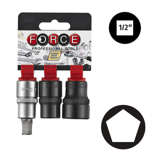 Force 4036 Series 1/2 Pentagonal Sockets 3 Pcs
