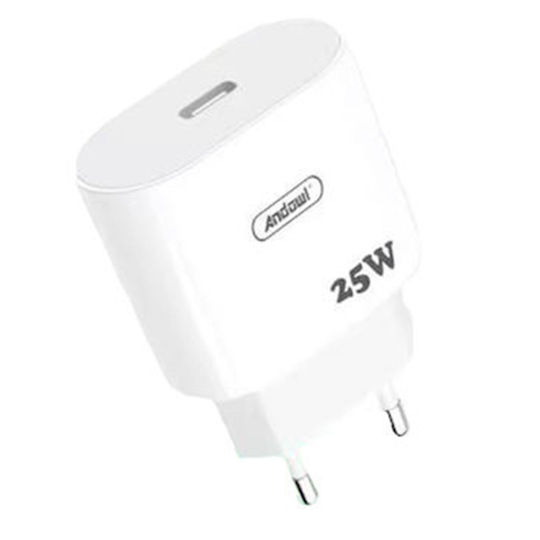 Andowl Ladegerät ohne Kabel mit USB-C Anschluss 25W Weißs (Q-CD662)