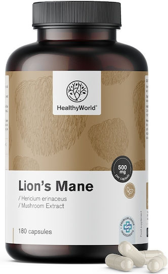 Healthy World Lion’s Mane 500mg 180 capace