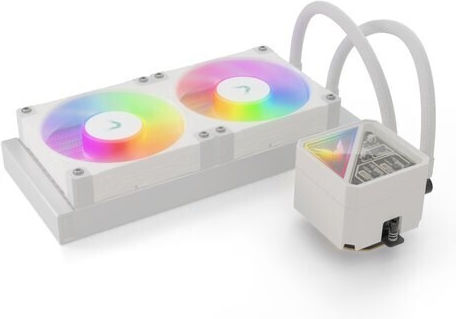 Valkyrie V240 Lite AIO CPU Liquid Cooling with 2 120mm Fans and ARGB Lighting White
