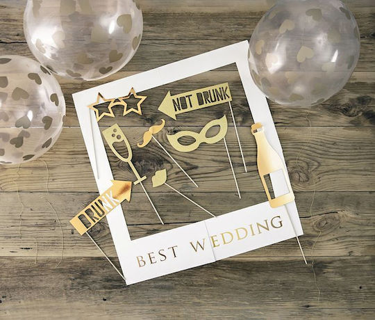 Σετ Photo Booth Γάμο "best Wedding"