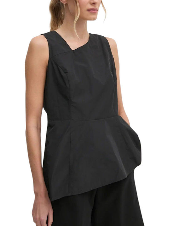 Women's Blouse Sleeveless with Zipper Black