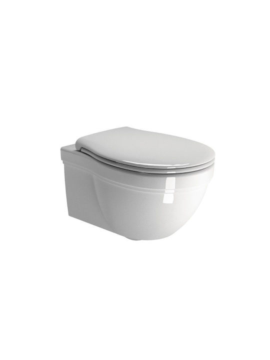 GSI Classic Wandhängende Toilette Randlos mit Deckel Sanftes Schließen Weiße