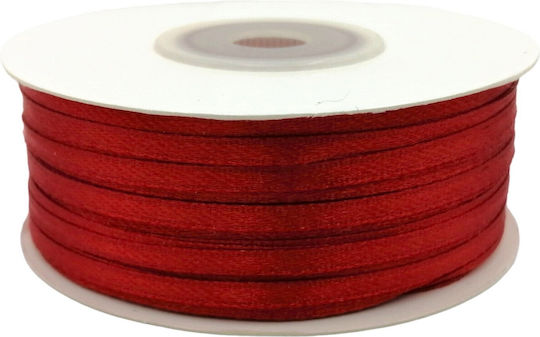 Double-Sided Satin Ribbon Red 3mm 100 meters