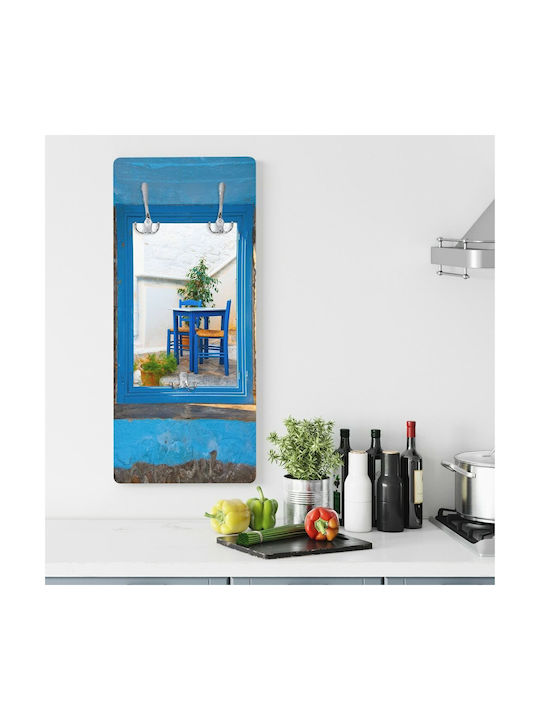 Caravelshop Κρεμάστρα Τοίχου Μεταλλική 8 Θέσεων Ασημί 40x90cm 3τμχ