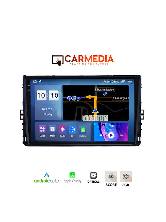 Carmedia Автомобилна Аудио Система (Блутут/USB/AUX/WiFi/GPS/Apple-Carplay/Android-Auto) с Тъчскрийн 9.5"