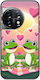 Θήκη Valentine's Day Frogs In Love At Sunset Oneplus 11 5g Black Tpu Μαύρη Σιλικόνη