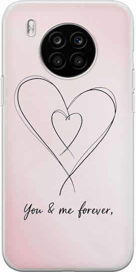 Valentine's Day Forever Connected Hearts Honor 50 Lite Flexible TPU Transparent Silicone Case