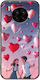Valentine's Day Heart Balloons In Sky Case for Honor 50 Lite Black TPU Black Silicone