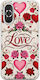 Case Valentine's Day Vintage Love Blooms Huawei Nova 10 Pro Flexible TPU Transparent Silicone