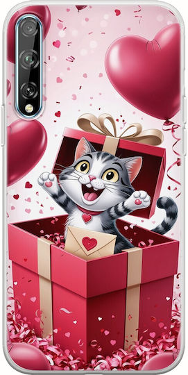 Valentine's Day Surprise Love Kitty Huawei P Smart S Flexible TPU Transparent Silicone Case