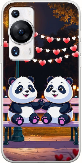 Valentine's Day Panda Love Under Stars Huawei P60 Flexible TPU Transparent Silicone Case
