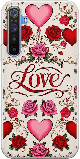Valentine's Day Vintage Love Blooms Realme 6 Pro Flexible TPU Transparent Silicone Case