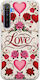 Valentine's Day Vintage Love Blooms Realme 6 Flexible TPU Transparent Silicone Case