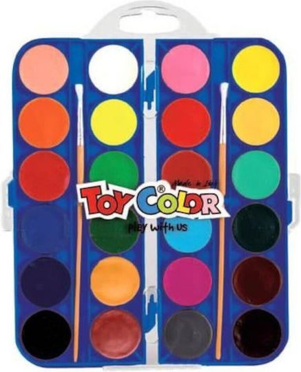 Toy Color Watercolors Set of Watercolours Multicolored with Brush 24pcs 220.703