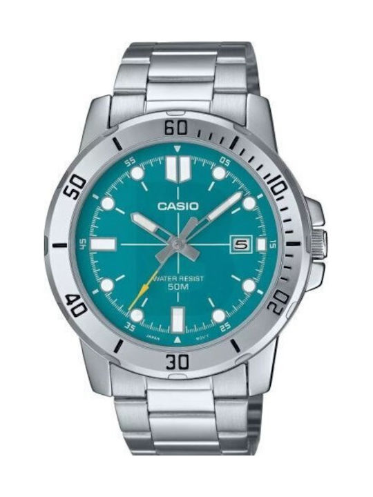 Casio Men's Watch 45mm Battery with Silver Metal Bracelet