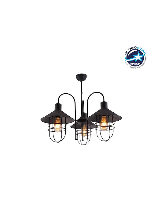 GloboStar Blazeo Hängelampe Schwarz Glocke mit Fassung E27 40x40x40cm.